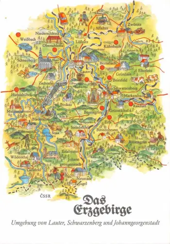 Erzgebirge Landkarten-AK ngl 180.532