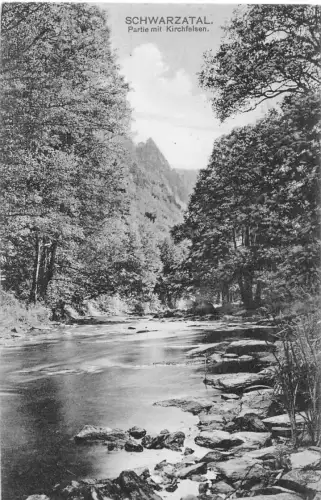 Schwarzatal (Thür.Wald) Partie mit Kirchfelsen ngl 180.560