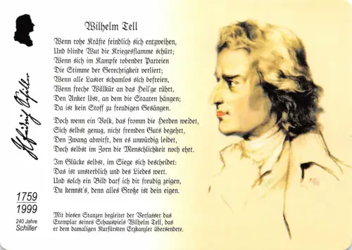 Weimar Schiller mit Gedicht ngl 180.611