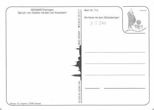 Weimar Spruch von Goethe mit den vier Klassikern ngl 180.610
