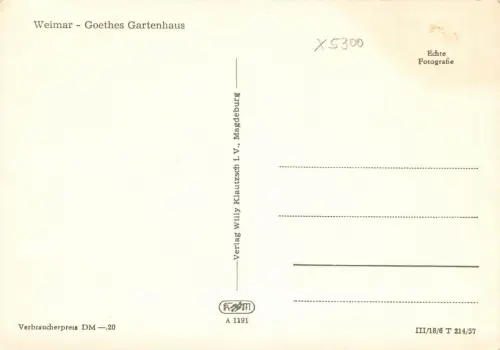 Weimar Goethes Gartenhaus ngl 180.615