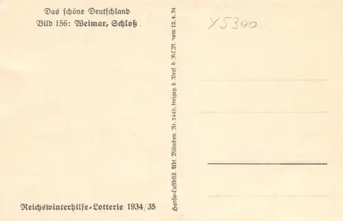 Weimar Schloß, Reichswinterhilfe-Lotterie ngl 180.617