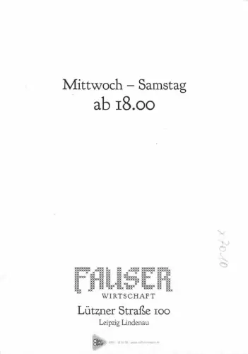 Leipzig Fauser Wirtschaft, keine AK ngl 180.726