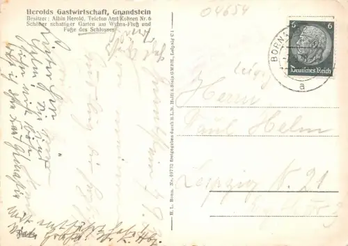 Burg Gnandstein bei Kohren Fliegeraufnahme gl1938 180.758