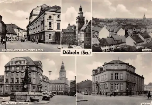Döbeln Freibad Rathaus Gaststätte Bürgergarten gl1960 180.777