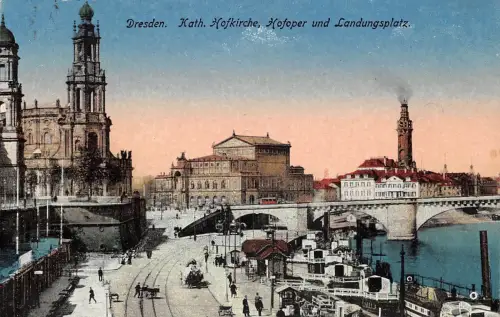 Dresden Hofkirche Hofoper und Landungsplatz feldpgl1918 180.853