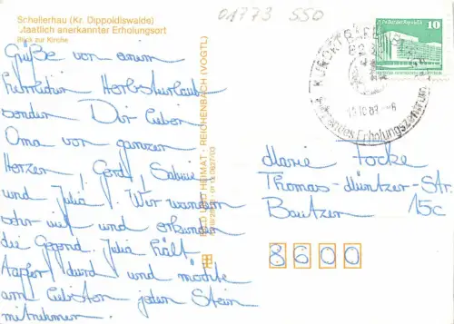 Schellerhau Blick nach Oberkipsdorf Diakonissenheim gl1983 180.974