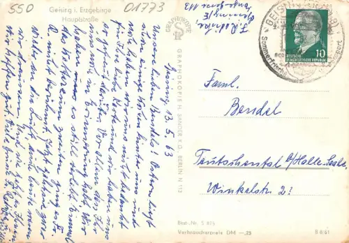 Geising / Erzgebirge Hauptstraße gl1963 180.992