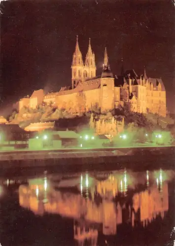 Meißen Albrechtsburg und Dom bei Nacht ngl 181.004