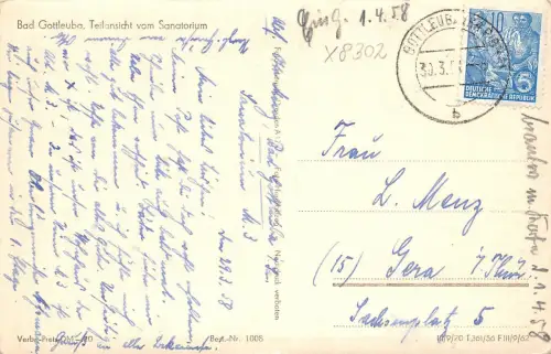 Bad Gottleuba Teilansicht vom Sanatorium gl1958 181.033