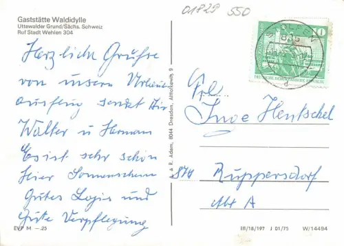 Wehlen (Sächsische Schweiz) Gaststätte Waldidylle gl1985 181.055