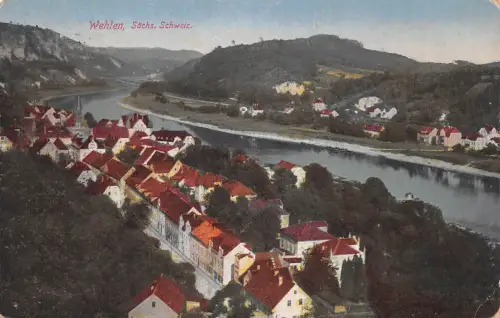 Wehlen (Sächsische Schweiz) Panorama gl1924 181.054