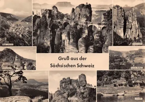 Sächsische Schweiz Mehrbildkarte gl1958 181.089