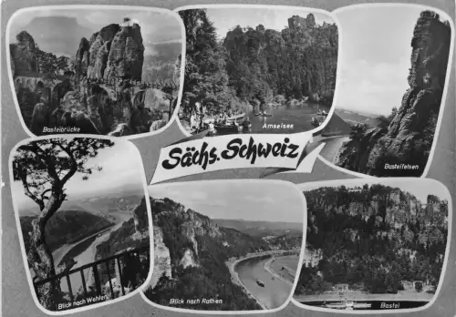 Sächsische Schweiz Mehrbildkarte gl1966 181.094