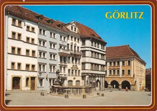 Görlitz Die Zeile mit Neptunbrunnen ngl 181.148