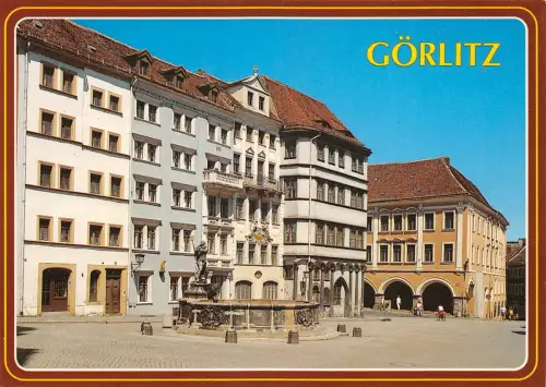 Görlitz Die Zeile mit Neptunbrunnen ngl 181.147