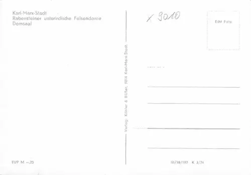Karl-Marx-Stadt Rabensteiner Felsendome Domsaal ngl 181.159