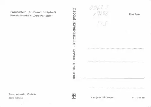 Frauenstein i. Erzgeb. Betriebsferienheim "Goldener Stern" ngl 181.180