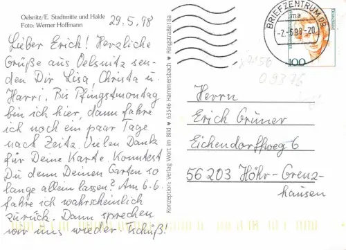 Oelsnitz im Erzgebirge Stadtmitte und Halde gl1998 181.176