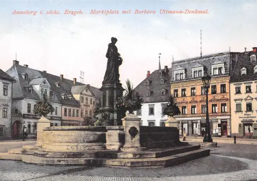 Annaberg Marktplatz Uttmann-Denkmal ngl 181.194