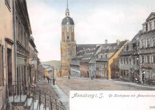 Annaberg Große Kirchgasse mit Annenkirche ngl 181.195