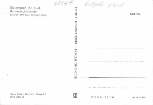 Stützengrün Gaststätte Stollmühle ngl 181.242