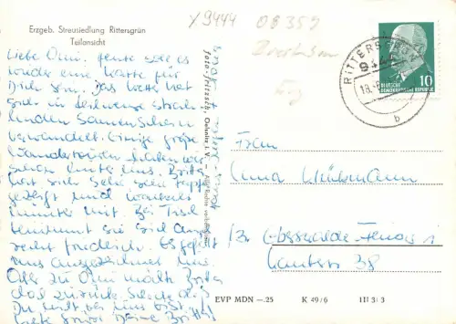Rittersgrün Erzgebirge Teilansicht gl1971 181.252