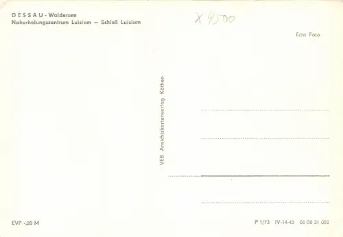 Dessau- Waldersee Schloß Luisium ngl 181.337
