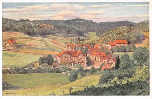 Unkerode Grüne Aue Künstlerkarte sign. Lindegreen gl1938 181.468