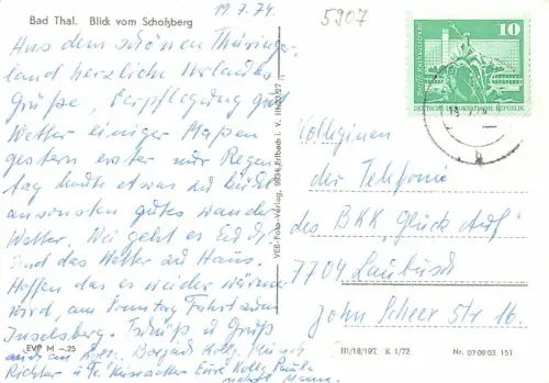 Bad Thal in Thüringen Blick vom Schoßberg gl1974 181.509
