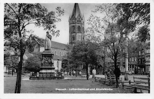Eisenach Lutherdenkmal und Nicolaikirche gl1959 181.518