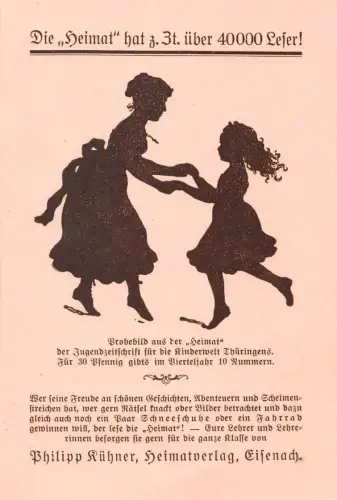 Eisenach Karte Jugendzeitschrift "Die Heimat" ngl 181.623