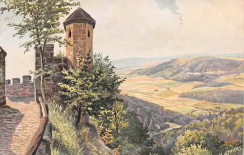 Eisenach - Wartburg Blick nach den Gaisköpfen Künstlerkarte ngl 181.767