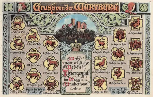 Eisenach - Wartburg Das menschl. Leben in Tiergestalt b. Bankettsaal gl1938 181.791