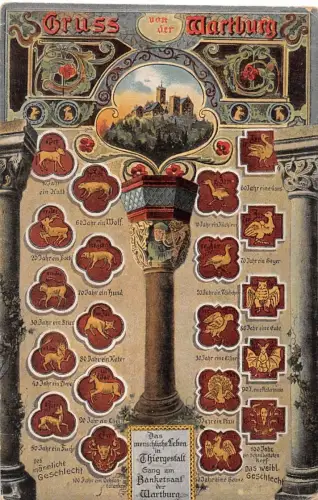 Eisenach - Wartburg Das menschl. Leben in Tiergestalt b. Bankettsaal ngl 181.801