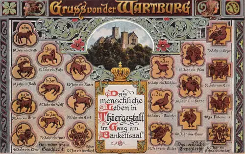 Eisenach - Wartburg Das menschl. Leben in Tiergestalt b. Bankettsaal ngl 181.788