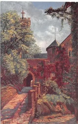 Eisenach - Wartburg Künstlerkarte sign., Dirnitz und Bergfried ngl 181.797