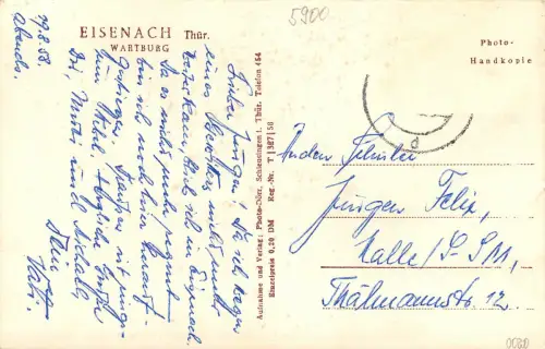 Eisenach - Wartburg Gesamtansicht gl1958 181.822