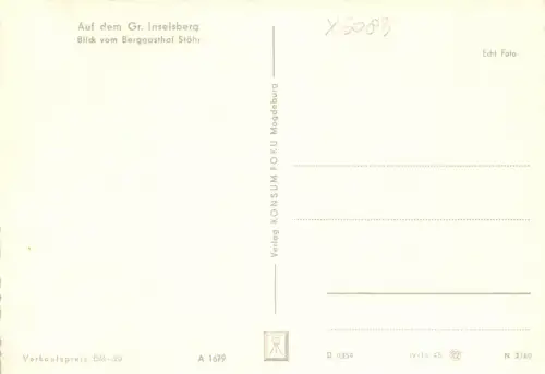 Gr. Inselberg Blick vom Berggasthof ngl 182.111