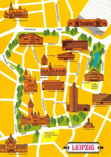 Leipzig Stadtplan als AK ngl 182.138