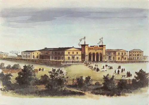 Leipzig Bayerischer Bahnhof um 1850 ngl 182.148