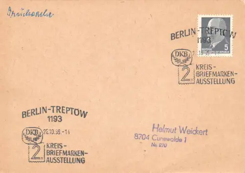 Berlin-Treptow Drucksache mit Sonderstempel gl1966 182.307