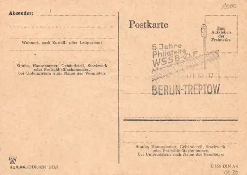 Berlin-Treptow Drucksache mit Sonderstempel gl1963 182.309