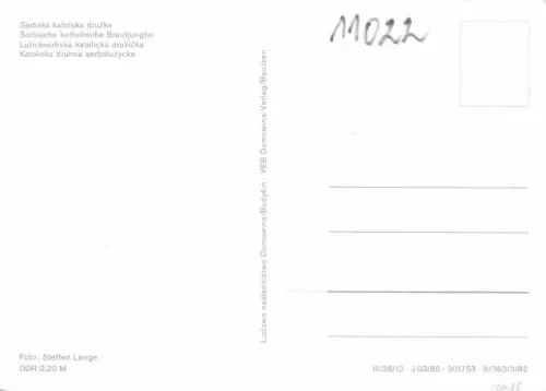 Spreewald Sorbische katholische Brautjungfer ngl 182.338