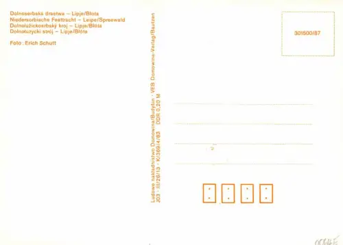 Spreewald Niedersorbische Festtracht ngl 182.347