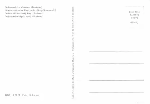 Spreewald Sorbische Volkstracht ngl 182.370