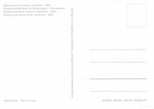 Spreewald Niedersorbische Braut mit Brautjungfern ngl 182.405