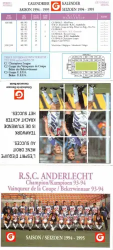 Sport-Fußball R.S.C. Anderlecht Kampioen 93-94 Seizoen 1994-1995 ngl 182.418