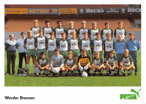 Sport-Fußball Werder Bremen Manschaftsfoto Saison 1985/86 ngl 182.419