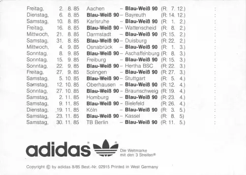 Sport-Fußball Blau-Weiß 90 Berlin Mannschaftsfoto Saison 85/86 ngl 182.426